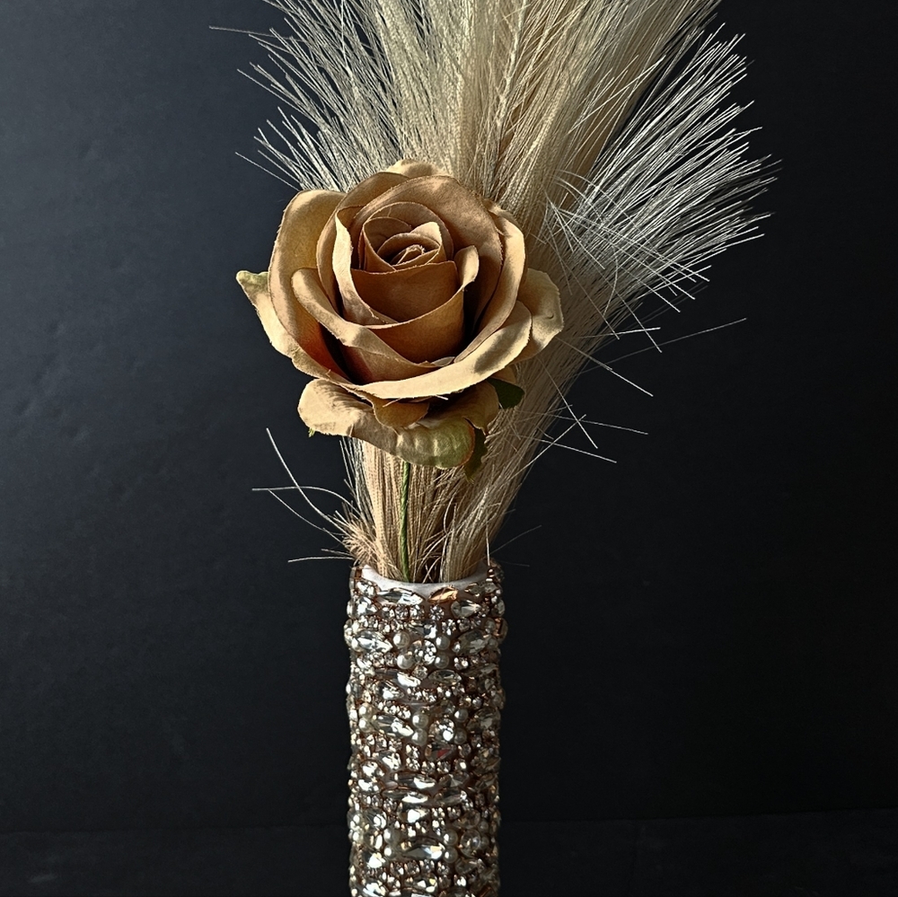 Silver Rhinestone  Bud Vase